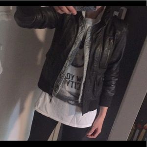 Zara | Genuine Leather Bomber Jacket